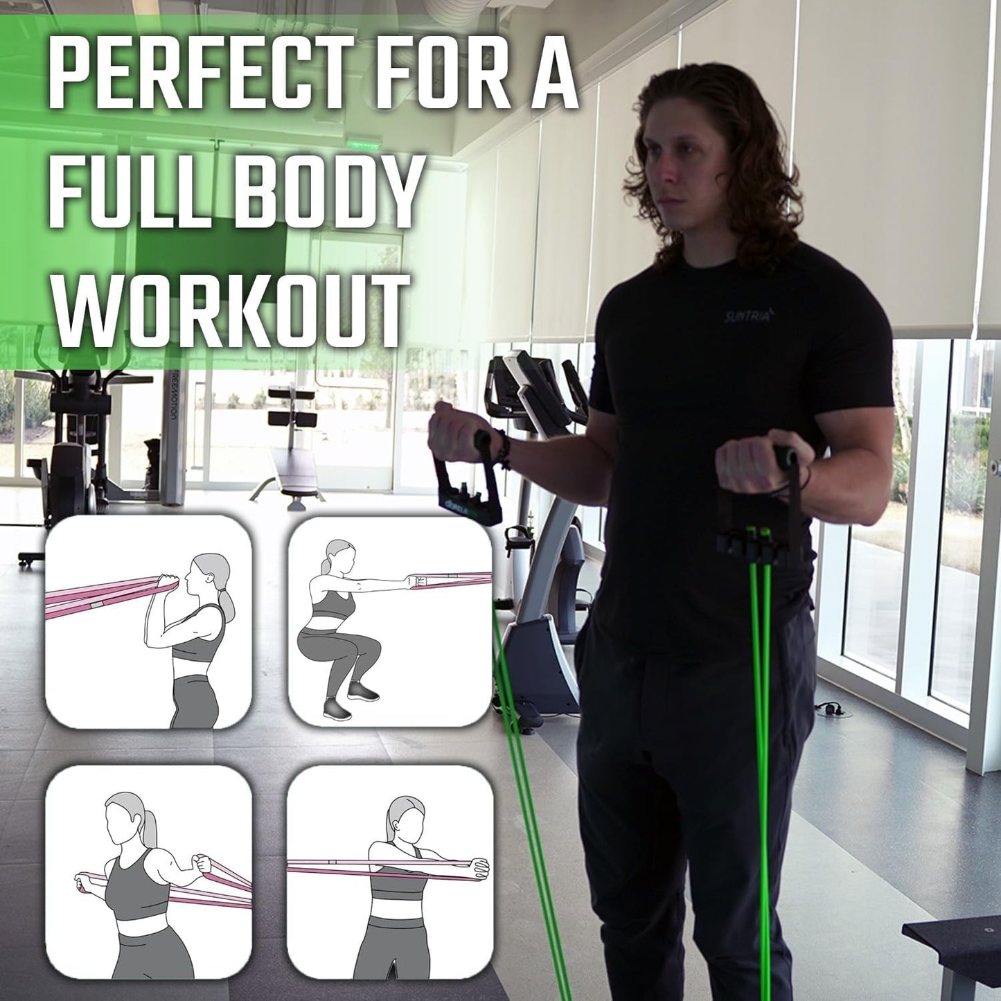 Gorilla Bow Resistance Bands - Heavy-Duty Quick-Lock Exercise Bands for Full-Body Strength Training | Non-Slip Grip, Home Workout Set