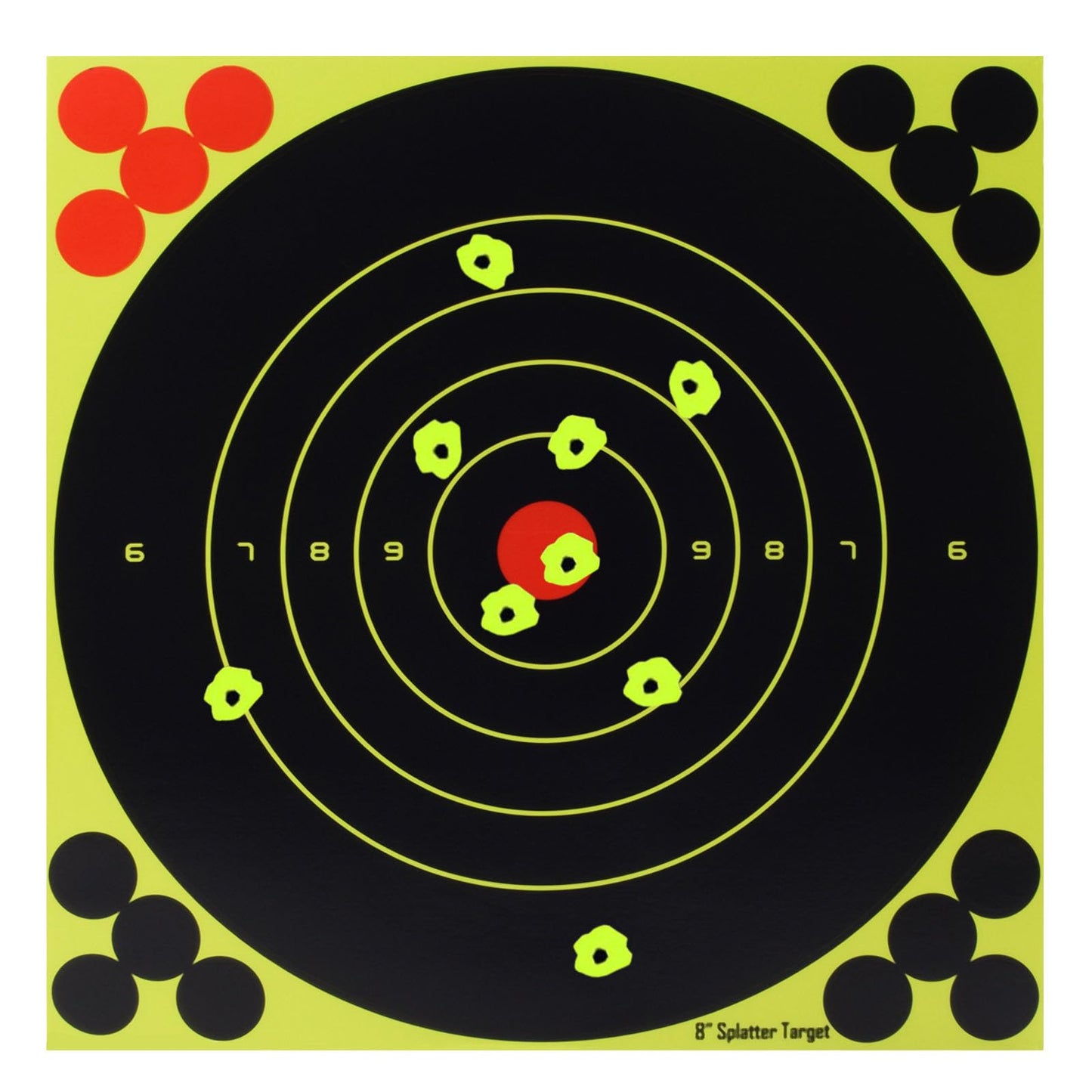 SKLK-SEL 8 Inch Splatter Targets, Adhesive Shooting Target Stickers with Yellow Effect for BB Gun, Pellet Gun, Airsoft, Pistol, Rifle Shooting Practice-20PCS