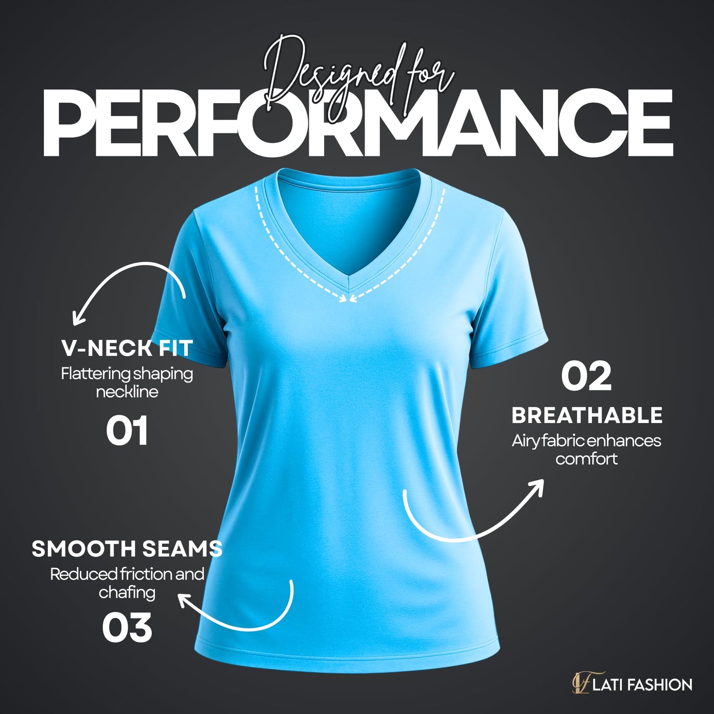Lati Fashion 5 Pack Dry Fit Shirts for Women Workout Tops Short Sleeve V Neck Womens T Shirts for Yoga Running Pilates S-3X (US, Alpha, X-Large, Regular, Regular, Set3)