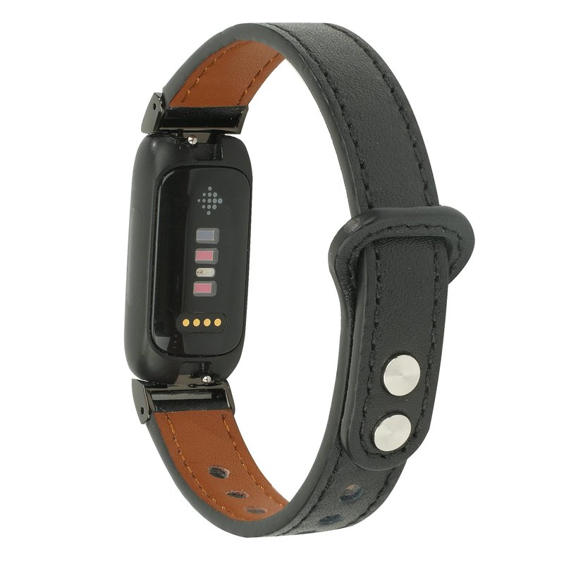 LAREDTREE Leather Bands Compatible with Fitbit Inspire 3 Wristbands for Women Men, Waterproof Strap Genuine Leather Replacement Wristband for Inspire 3 Smartwatch (Black)