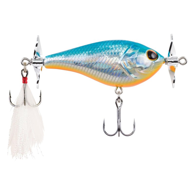 Berkley Spin Bomb Topwater Fishing Lure, Black Chrome, 2/5 oz, | 60mm, Spins at Slower Speeds with Maximum Spray, Equipped with Sharp Fusion19 Hook