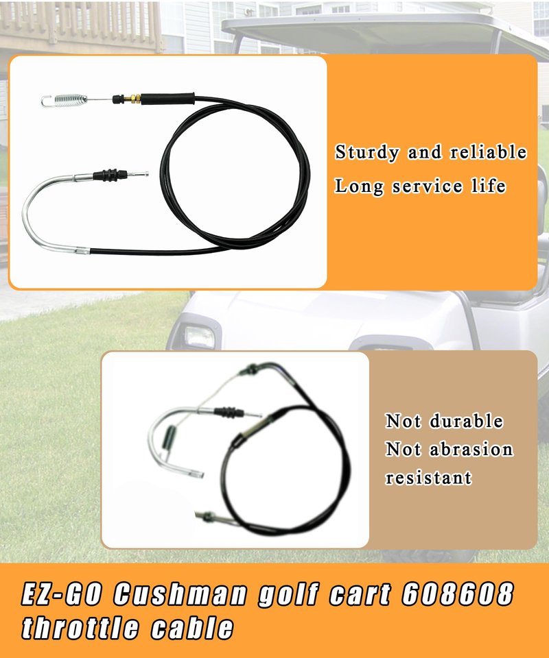BTROVIA Golf Cart Accelerator Throttle Cable Fits for E-Z-GO Cushman,for Express MPT Shuttle ST Terrain TXT Workhorse 2008-2024,Replace 604899 608608