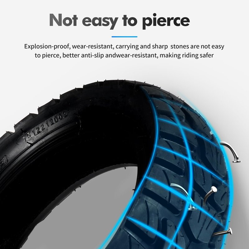 HTBCCHB 255x80 Scooter Tire Off Road,10in Electric Scooter Tire with Inner Tube Replacement Thickened Pneumatic Tyres for 10 inch 80/65-6 10x3.0 Electric car Scooter