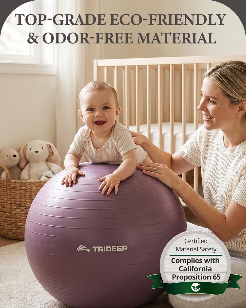Trideer Exercise Ball - Stability Ball for Yoga, Pilates & Core Training | Office Seating & Balance Improvement