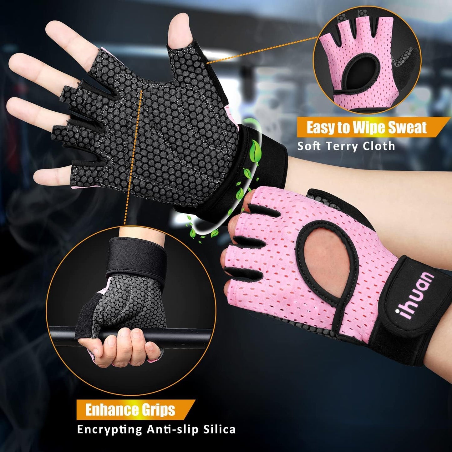 Breathable Weight Lifting Gym Gloves - Fingerless Wrist Support for Enhanced Grip | Ideal for Training, Rowing & Pull-Ups