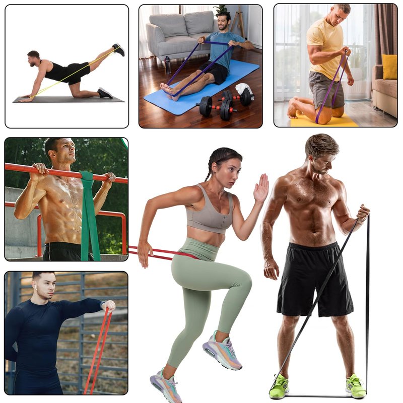 6 Pcs Resistance Bands for Working Out, Exercise Bands, Workout Band, Pull Up Assistance Band for Body Stretching Training Physical Therapy Muscle Training for Men & Women