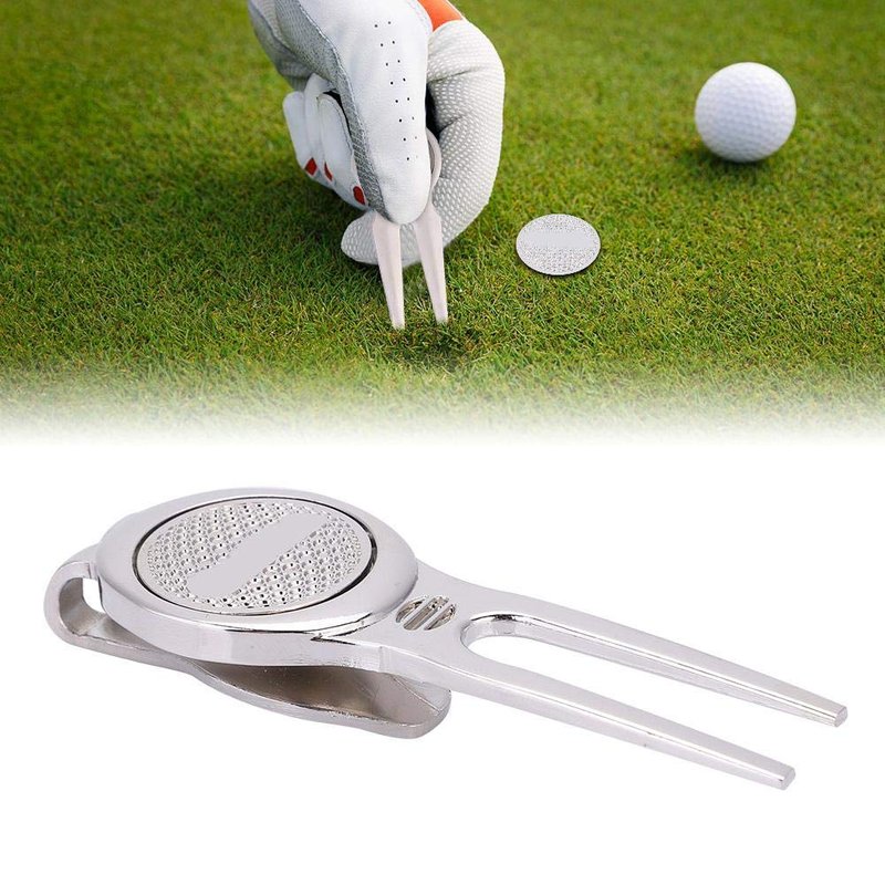 VGEBY Divot Tools, Divot Repair Tool with Magnetic Ball Marker(D102 Silver) Supplies Divot Tool with Pocket Clip Divot Tool