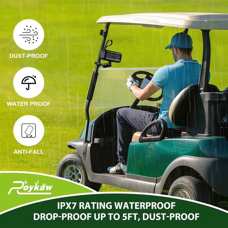 Roykaw Golf Cart Bluetooth Speakers with Mount, Portable Wireless Speaker Compatible with EZGO/Club Car/Yamaha- Loud Stereo Sound, IPX7 Waterproof, Shockproof & Dustproof