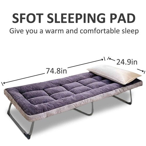 Flantree Thick Camping Sleeping Pad - Lamb Fluff Camping Cot Pads for Adult, Soft Sleeping Mat, Non-Slip Camping Mattress Pad for Car Tent