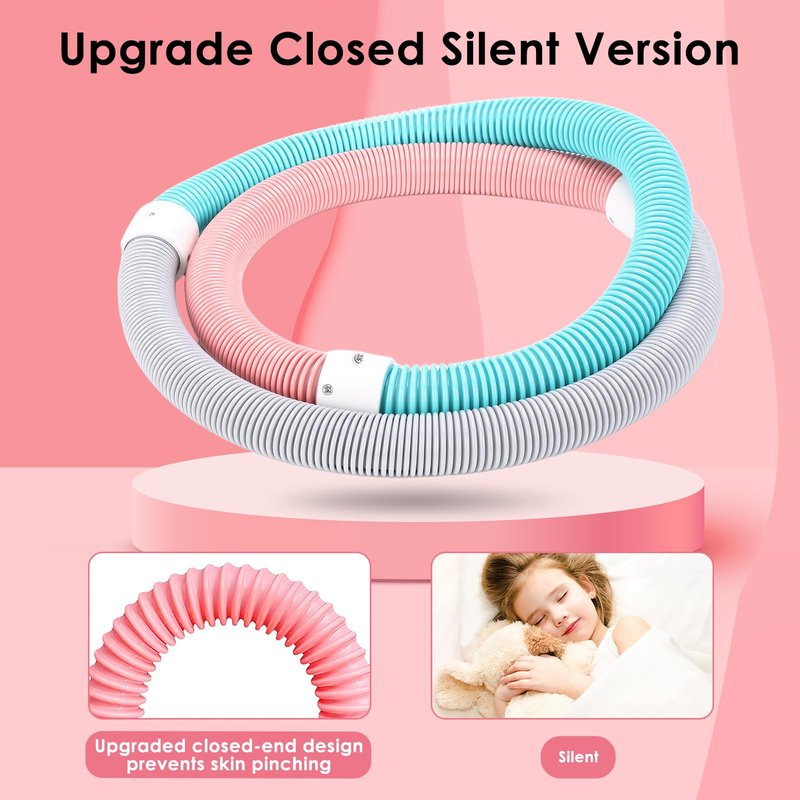 ZEMBSOYA Weighted Soft Spring Hula Hoop for Adults, Upgraded Closed Silent Version Fitness Hoop, Waist-Friendly, 3.3lb Portable Slimming Exercise Equipment for Home and Travel
