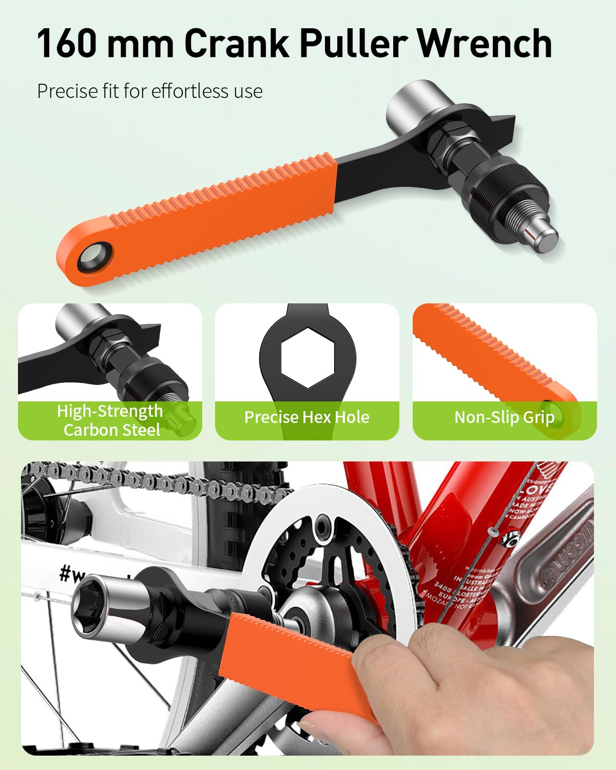 Pawfly Bicycle Crank Puller, Bike Crank Removal Tool with Wrench & Top Cap, Bottom Bracket Tool, Crank Puller Bike Tool, Bike Repair Kit for Square Taper Shimano & ISIS Splined Crank Arm