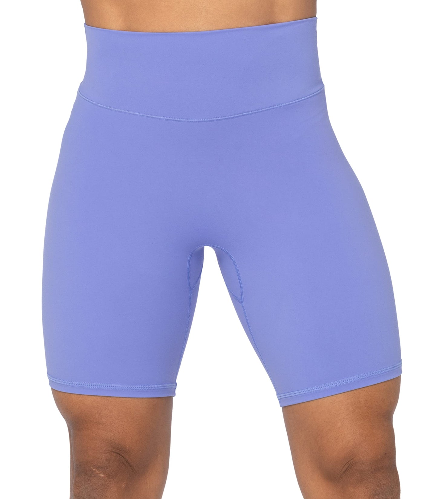Sunzel 8" High Waist Biker Shorts for Women No Front Seam Soft Yoga Workout Gym Bike Shorts Tummy Control Squat Proof Purple