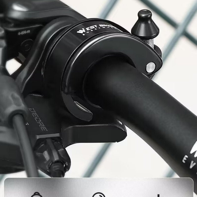 Compact Hidden Bike Bell Conch Clear Long Sound MTB Bicycle Horn Instant-Activating Hidden Bikes Horn 100dB Loud (22.2-31.8mm Handlebars) Weather-Resistant Design Tricycle Bell (Black)