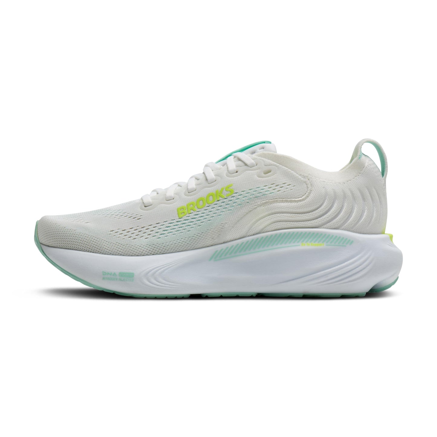 Brooks Women’s Adrenaline GTS 25 Supportive Running & Walking Shoe - White/Nightlife/Yucca - 11.5 Medium