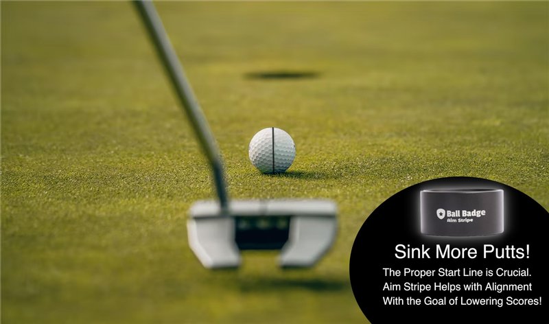 HODL 21 Ball Badge Aim Stripe - 360 Degree Golf Ball Line Marker Kit with Golf Bag Attachment - Golf Ball Alignment Marker Tool - Full Metal Alignment Ball Marker - Putting Alignment Tool