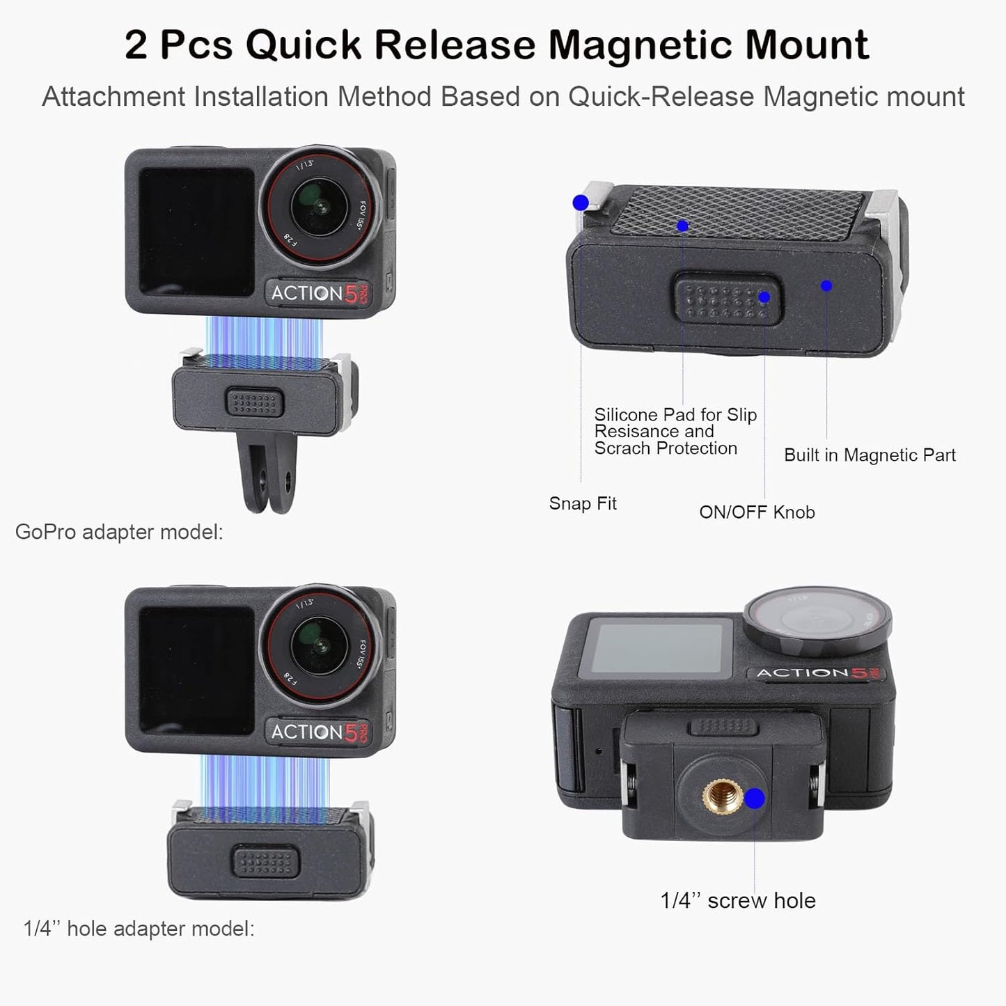 DJI Osmo Action Accessories Kit - Waterproof Case, 135cm Selfie Stick, 4-in-1 Mounts | Tripod & Grip