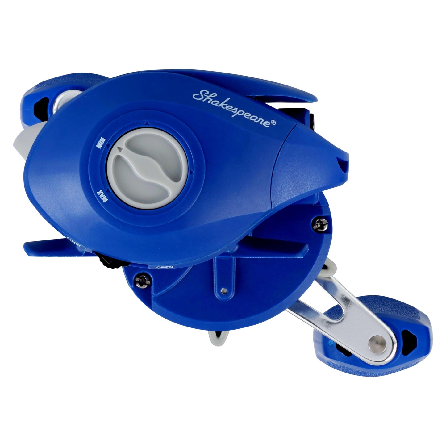 Shakespeare Agility Low Profile Fishing Reel, Left Handle Position, Multi-Disk Drag System, 90mm Handle with Large Knobs for Increased Torque