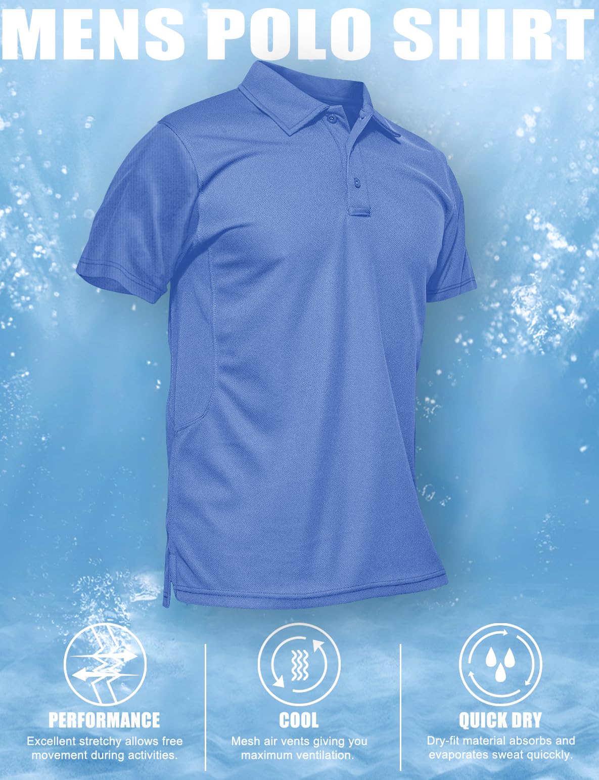 MAGCOMSEN Mens Golf Polo Shirts Short Sleeve Mens Golf Shirts for Men Fishing Shirts Golf Polo Shirts for Men Quick Dry Shirts Summer Shirts for Men