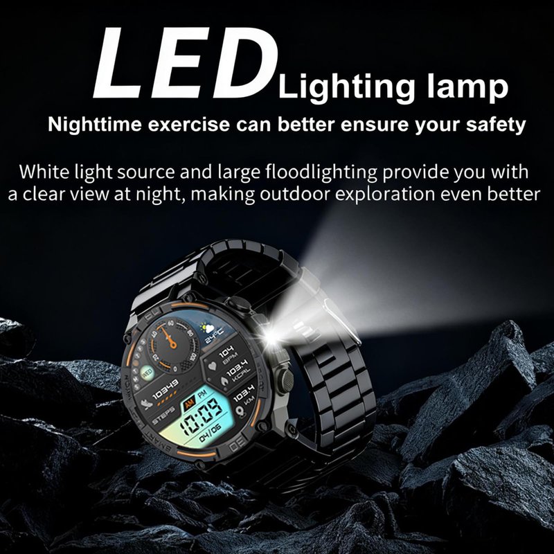 Jooeniok Smart Fitness Tracker with 1.52-inch Large Screen - Led Flashlight, Pedometer & 100+ Exercise Modes for Active Lifestyle - Bluetooth Call & Health Monitoring for Fitness Lovers