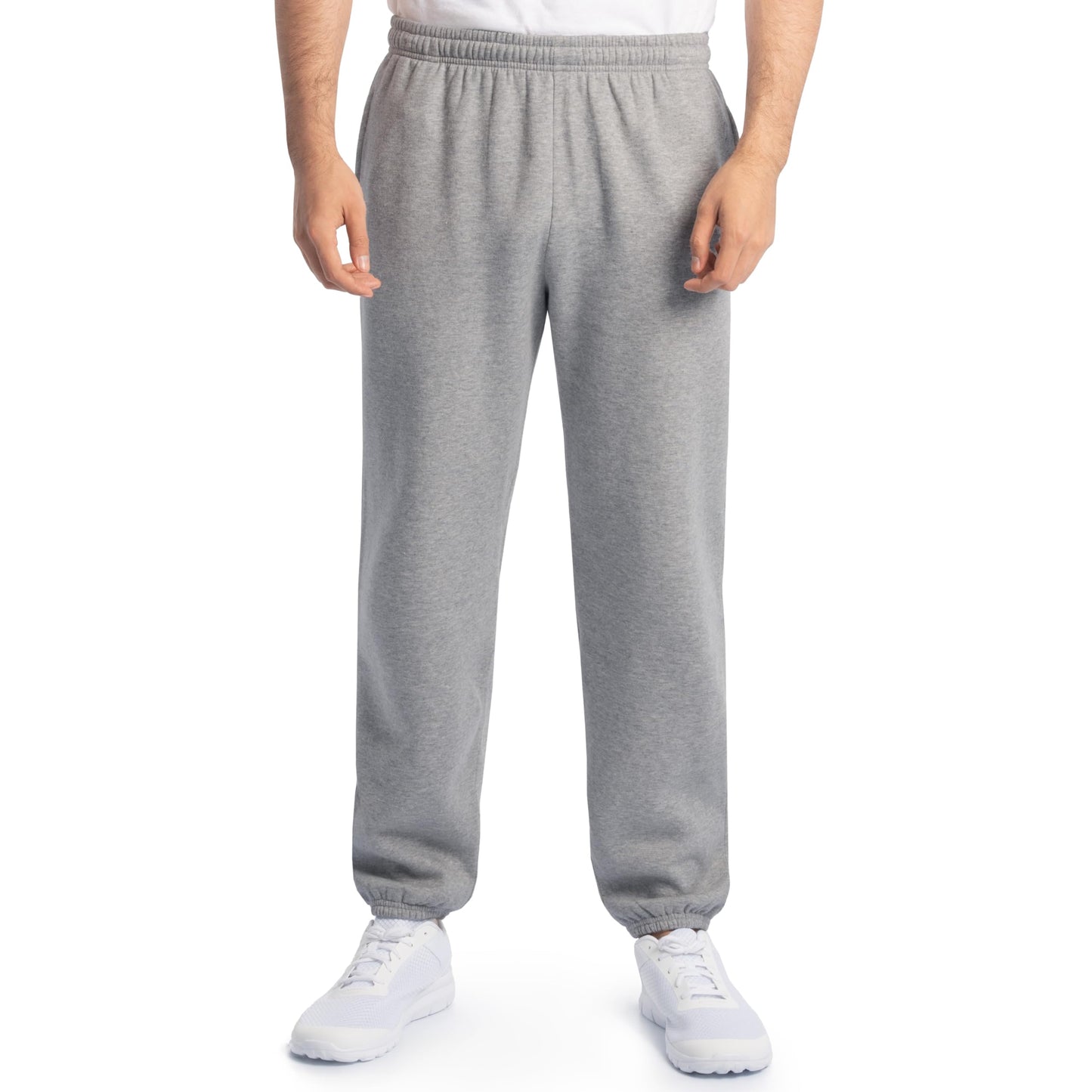 Fruit of the Loom mens Eversoft Fleece & Joggers (Regular Big Man) Sweatpants, Elastic Bottom - Grey Heather, Small US