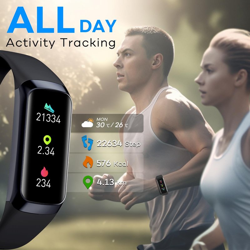 yiuzuik Fitness Tracker,Smart Watch with Blood Pressure Heart Rate & Sleep Monitor IP67 Waterproof Step Calorie Counter Pedometer Fitness Activity Health Watch for Men Women Android iOS Phone