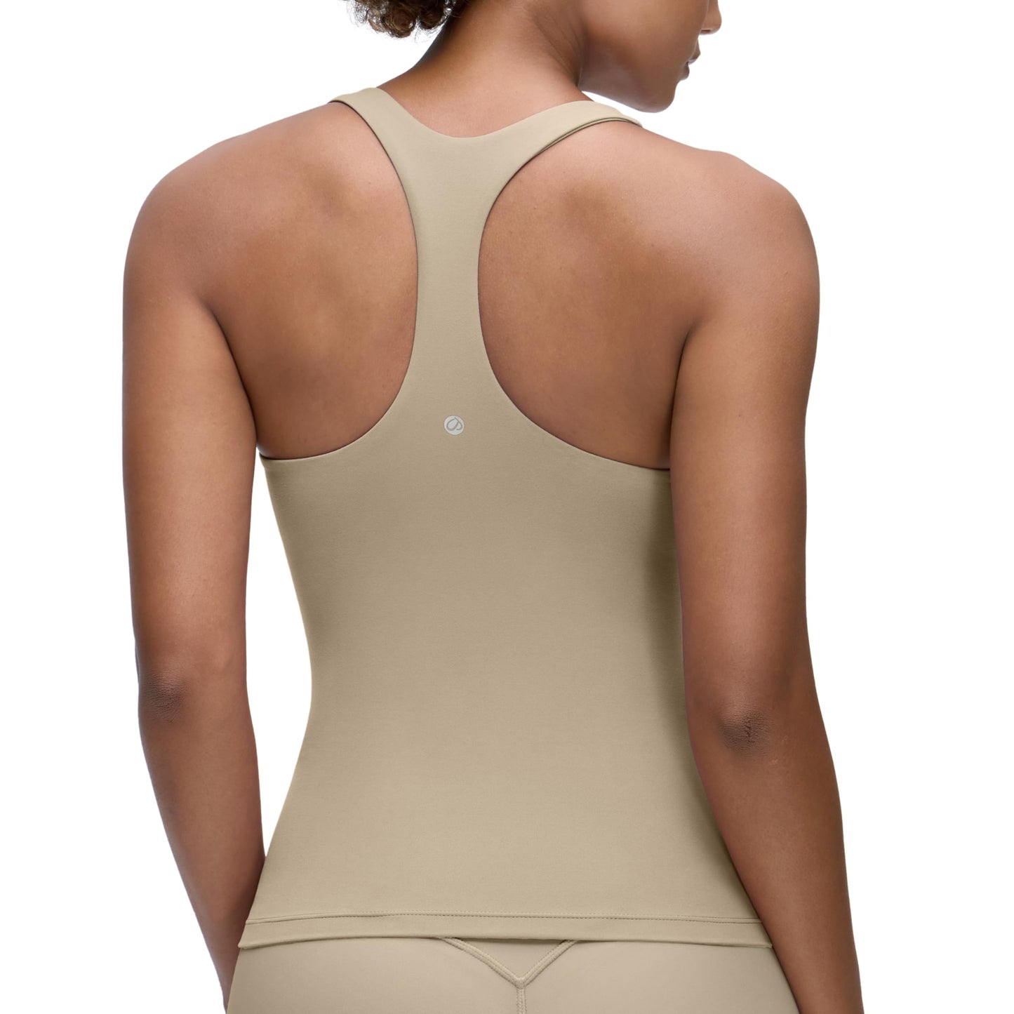 CRZ YOGA Butterluxe Workout Racerback Tank Tops for Women - Padded Athletic Spandex Yoga Shirts with Built in Bra Oak X-Small