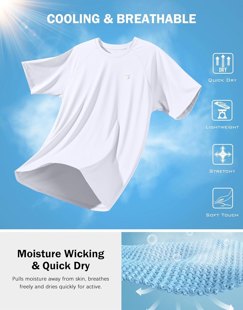 Men's Athletic Workout T-Shirts - Moisture-Wicking Cooling Performance Tee for Gym & Tennis | Short Sleeve