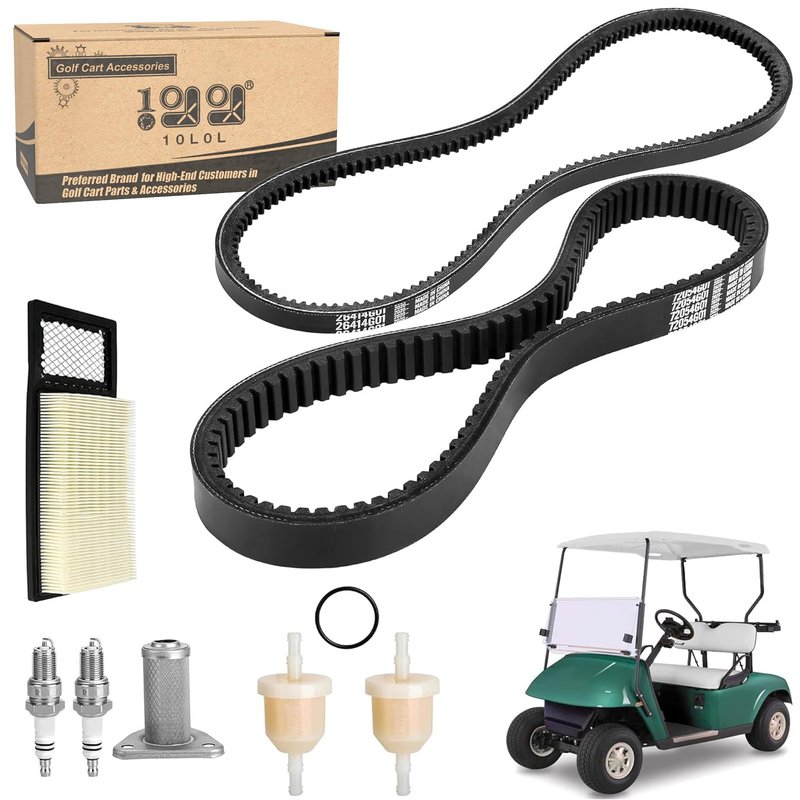 10L0L Golf Cart Tune Up Kit for EZGO TXT Medalist 1994-2005, Includes Drive Belt & Starter Generator Belt, Fits 295/350cc 4 Cycle Robins Engine, Replaces OEM#72024G01 26414G01