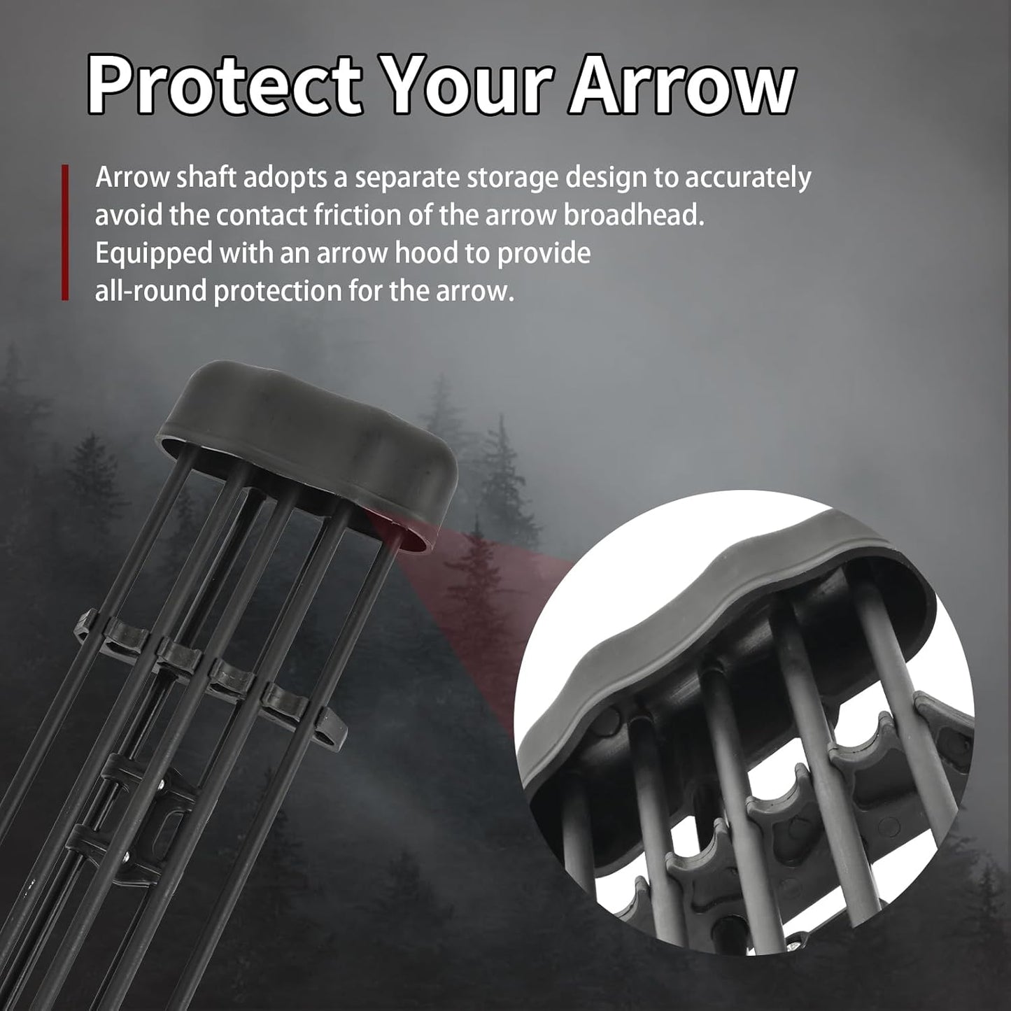 Lightweight Compound Bow Quiver - 5 Arrow Holder with Rubber Gripper & Quick Release System for Archery Shooting Practice