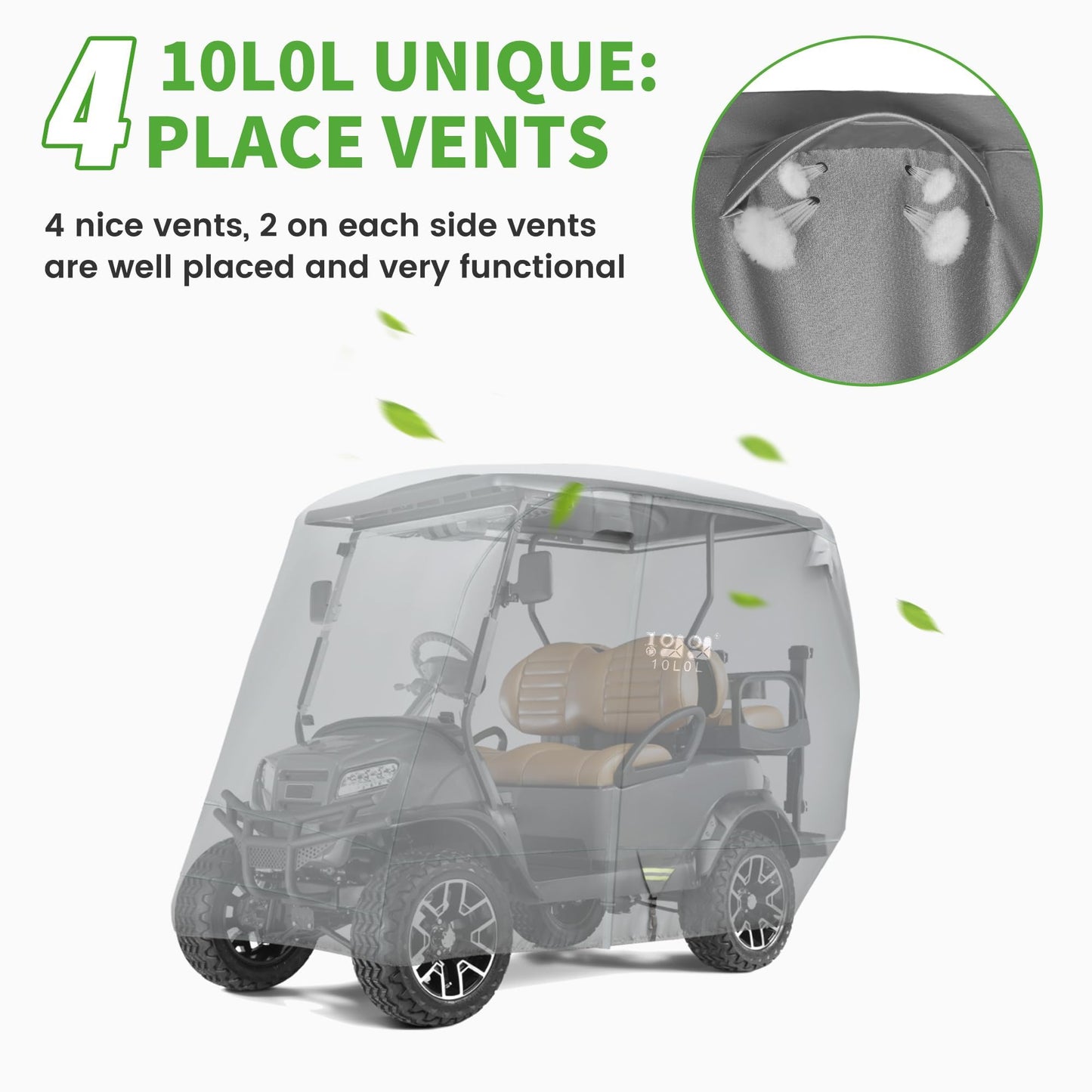 10L0L Heavy Duty Golf Cart Cover for 2/4/6 Passengers EZGO, Club Car and Yamaha, All Weather Outdoor Protection Weatherproof