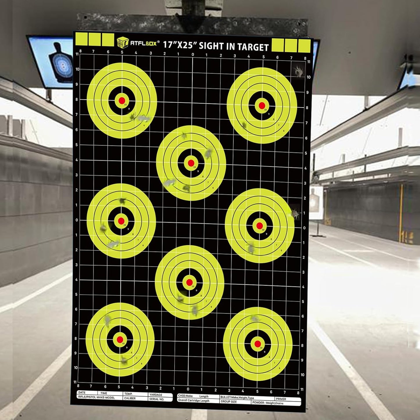 High-Visibility Bullseye Shooting Targets - 17x25 Inch Paper Targets for Handgun, Rifle, Airgun | Perfect for Shooting Range