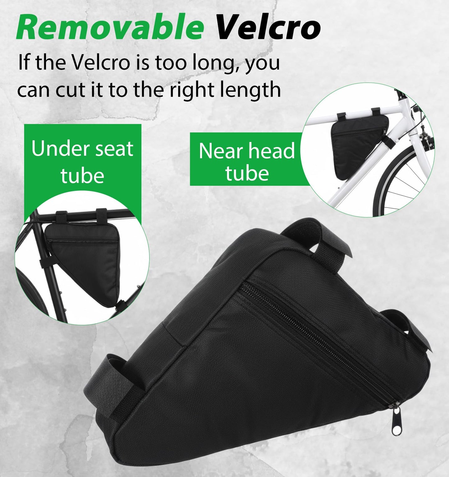ValueBargain Bike Bags for Bicycles Frame, Bike Bag Frame, Lightweight Cycling Storage Pouch for Road and Mountain Bikes (Black)
