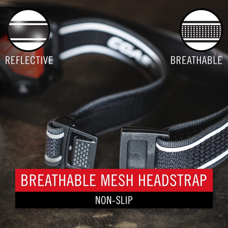 Coast RL20RB 1000 Lumen Tri-Color LED Rerchargeable Headlamp with Included Extra Power Pack, Flood and Spot Beams, Variable Light Control, Red/Green Modes