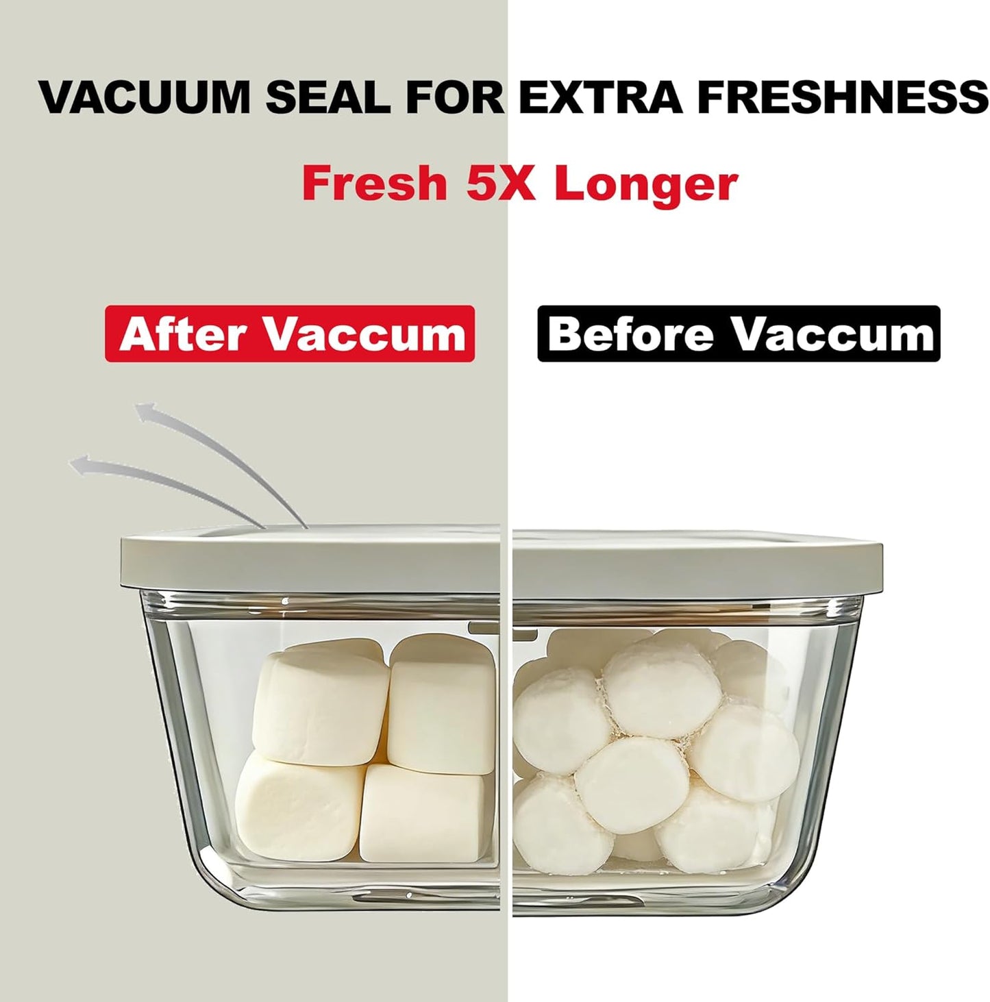 Compact Vacuum Sealer - Powerful Handheld Food Sealer with 3 Glass Containers & 10 Reusable Bags | Ideal for Kitchen Meal Prep & Travel