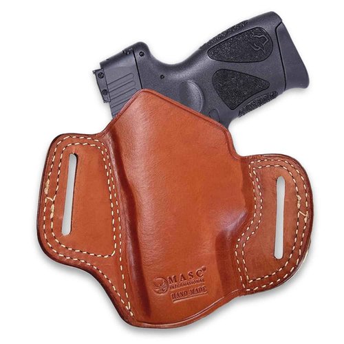 Premium The Ultimate Leather Pancake OWB Belt Holster Open Top Fits Taurus G3c 9mm Compact 3.20’’ BBL, Right Hand Draw, Brown Color #1565#
