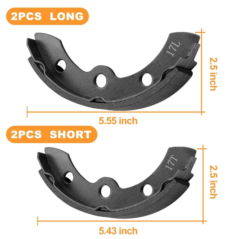 Club Car Brake Shoes for Club Car DS Precedent G&E 1995-Up Golf Cart Replacement Brake Shoes OEM 1018232-01 Club Car Brake Pads Automatic Adjusting (4PCS 2 Short & 2 Long)