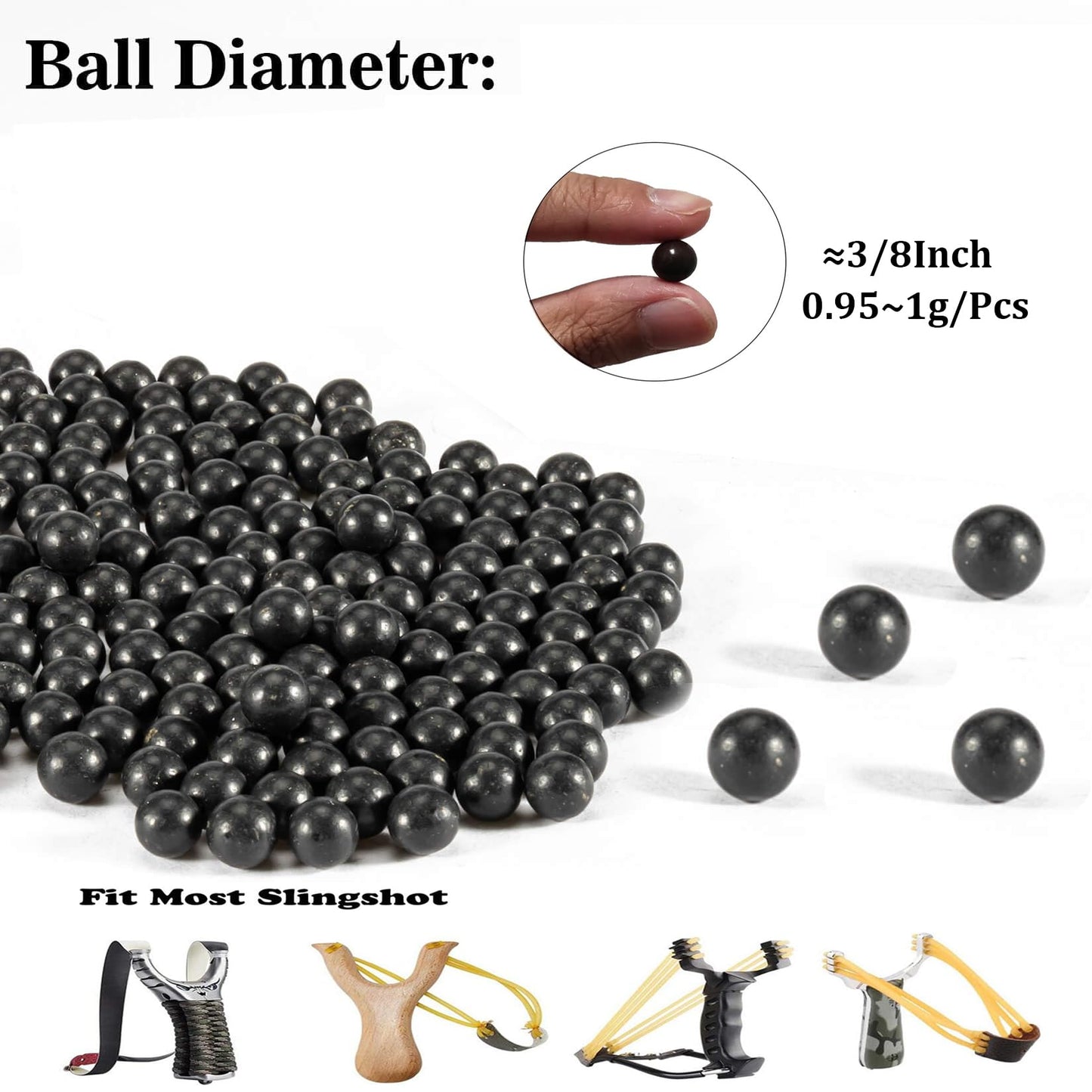 Yeeson 3/8 Inch Clay Slingshot Ammo Balls 2500pcs, Sling Shot Ammo 2400g Biodegradable Professional Balls for Shooting and Hunting Practice