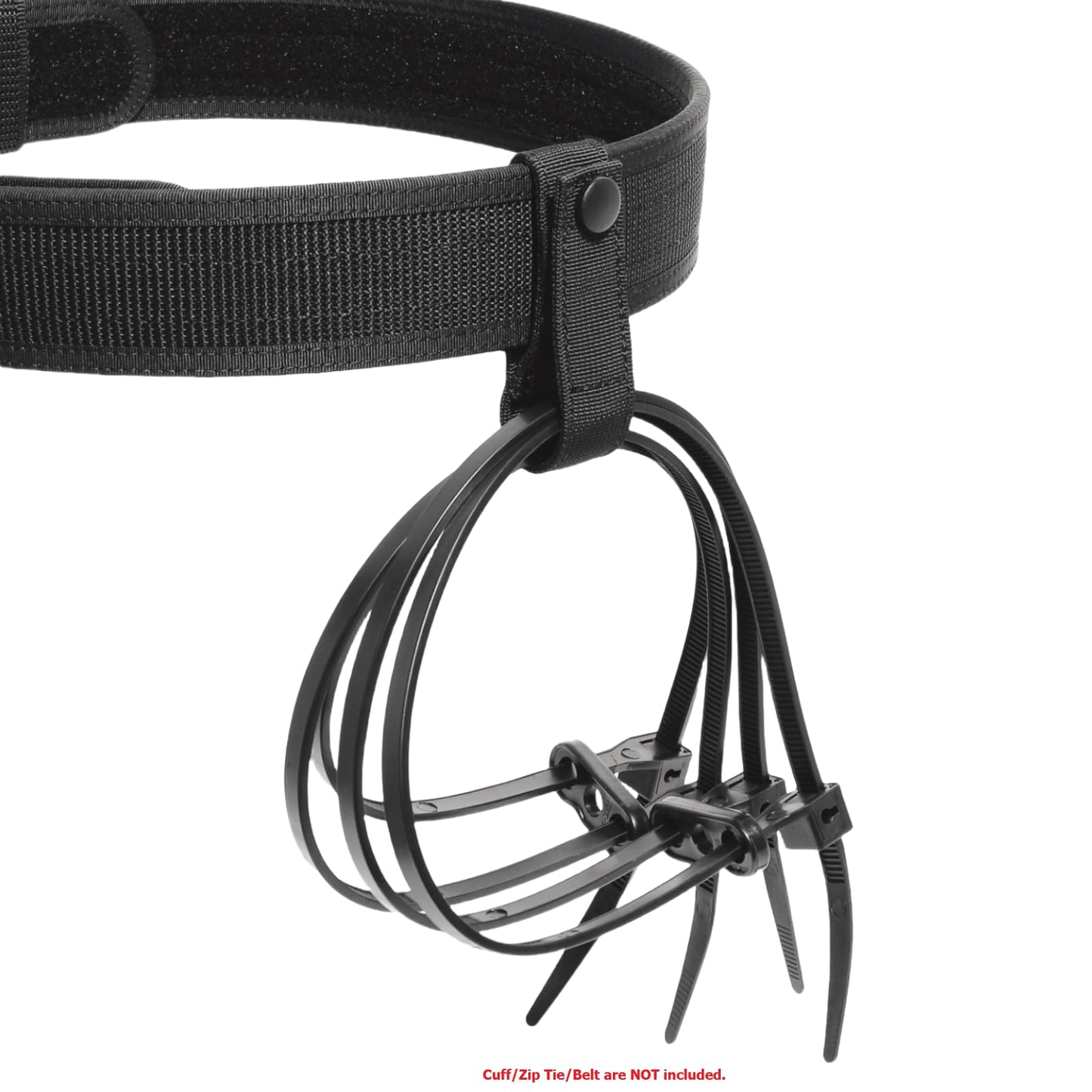 TACNEX Handcuff Strap w/Snap Closure Cuff Holder Nylon Keeper Chain/Hinged Cuffs Carrier Quick Release Clip Hook for ASP Handcuff Duty Belt (Nylon Strap with Copper Snap, 1 PCS)