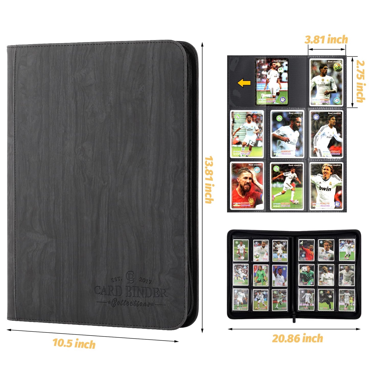 Foalgo Trading Card Binder, Card Collection Binder Album Folder with 540 Side Loading Pockets, 9 Pocket Trading Card Album Folder for TGC,MTG, Baseball Cards, Yugioh.