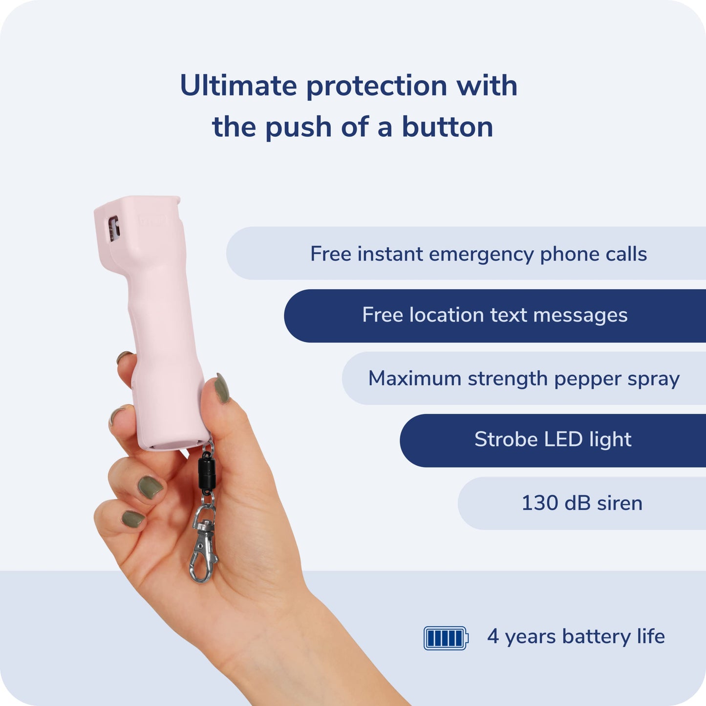 Plegium Smart Pepper Spray - The Original Smart Spray, Pair w/Smartphone for Location Sharing, Texts & Phone Alerts to Emergency Contacts, Military Grade Spray, Blinding LED Strobe Light, 130dB Siren