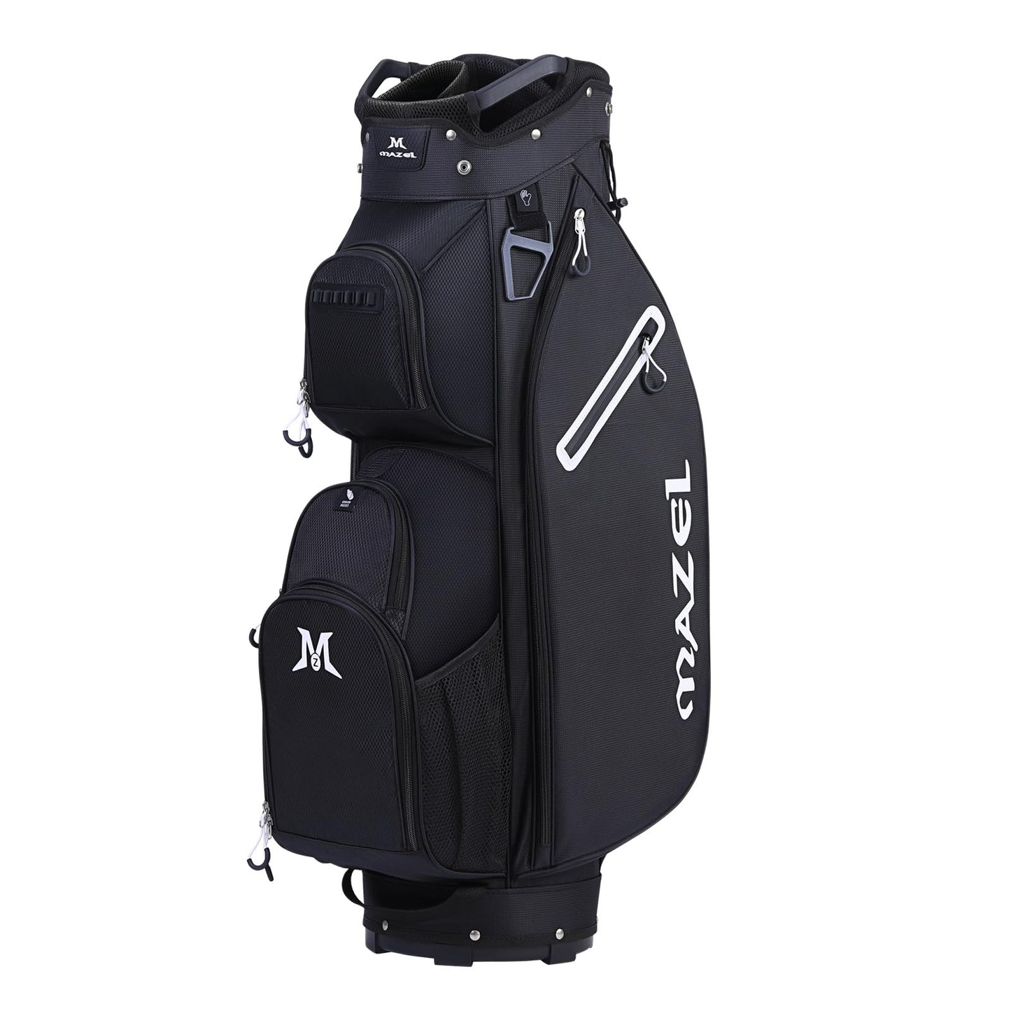 MAZEL Golf Cart Bag with 7-Way Full Length Dividers Top and 9 Pockets,Lightweight Golf Club Bag for Men & Women (Black)