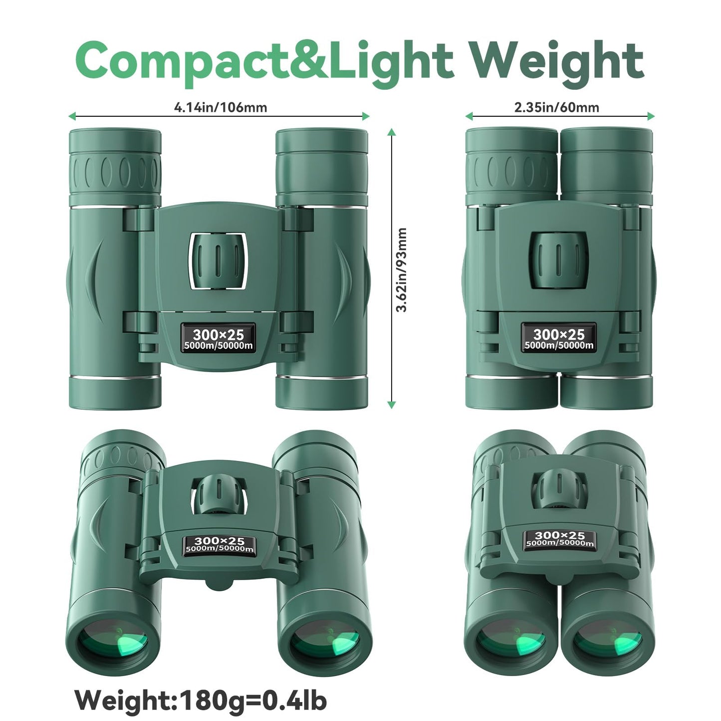300x25 Binoculars for Adults and Kids, High Powered Mini Pocket Binoculars with Phone Adapter, Waterproof Compact Telescope for Bird Watching, Hunting, Concert, Theater, Opera, Traveling, Sightseeing