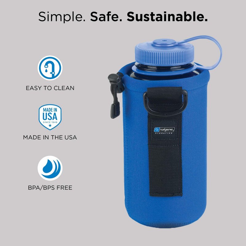 Nalgene Bottle Sleeve - Neoprene Water Bottle Sleeve - Prevents Condensation, Insulates Beverages - Nalgene Bottle Holder Sleeve - Designed for 32 oz Nalgene Bottle - Grey