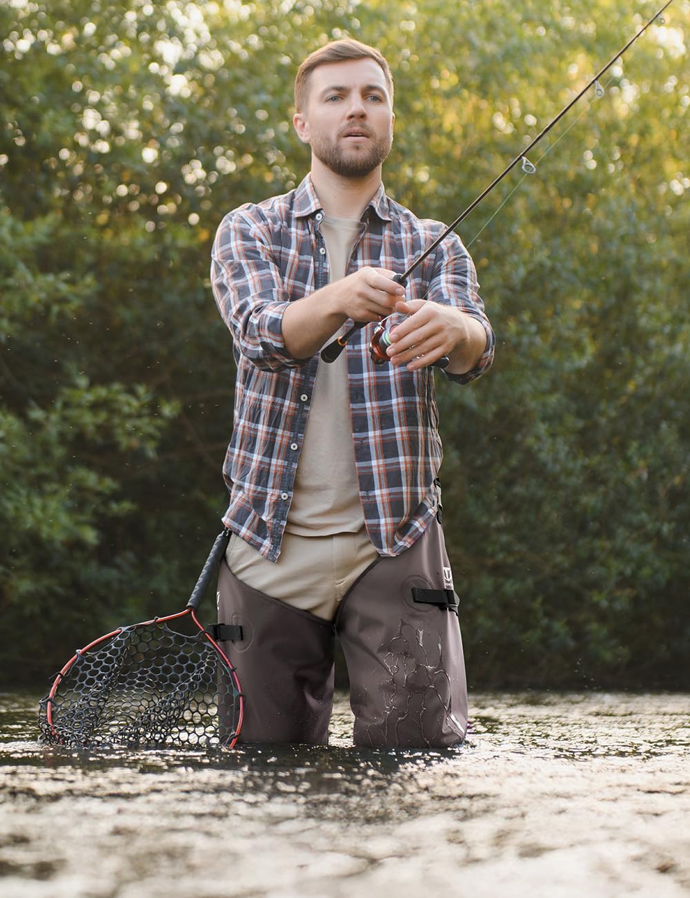 TIDEWE Hip Wader, Lightweight Hip Boot for Men and Women, 2-Ply PVC/Nylon Fishing Hip Wader Brown Size 11