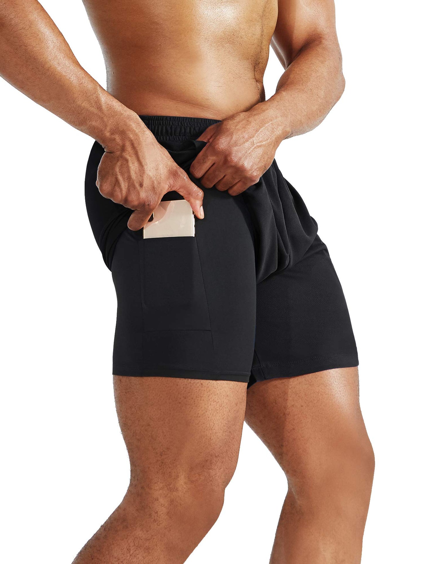 NELEUS Men's 2 in 1 Running Shorts with Liner,Dry Fit Workout Shorts with Pockets