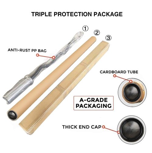 Chong Olympic Barbell 47INCH/4FT EZ Curl Weight Bar, 350lb Capacity Chrome Barbells for Gym Home Strength Training,Weightlifting,Power Lifting