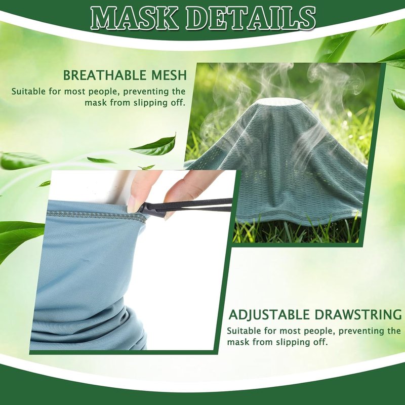 Cooling Neck Gaiter - 3 Pcs Breathable Summer Face Mask with UV Protection | Adjustable Mesh for Men & Women