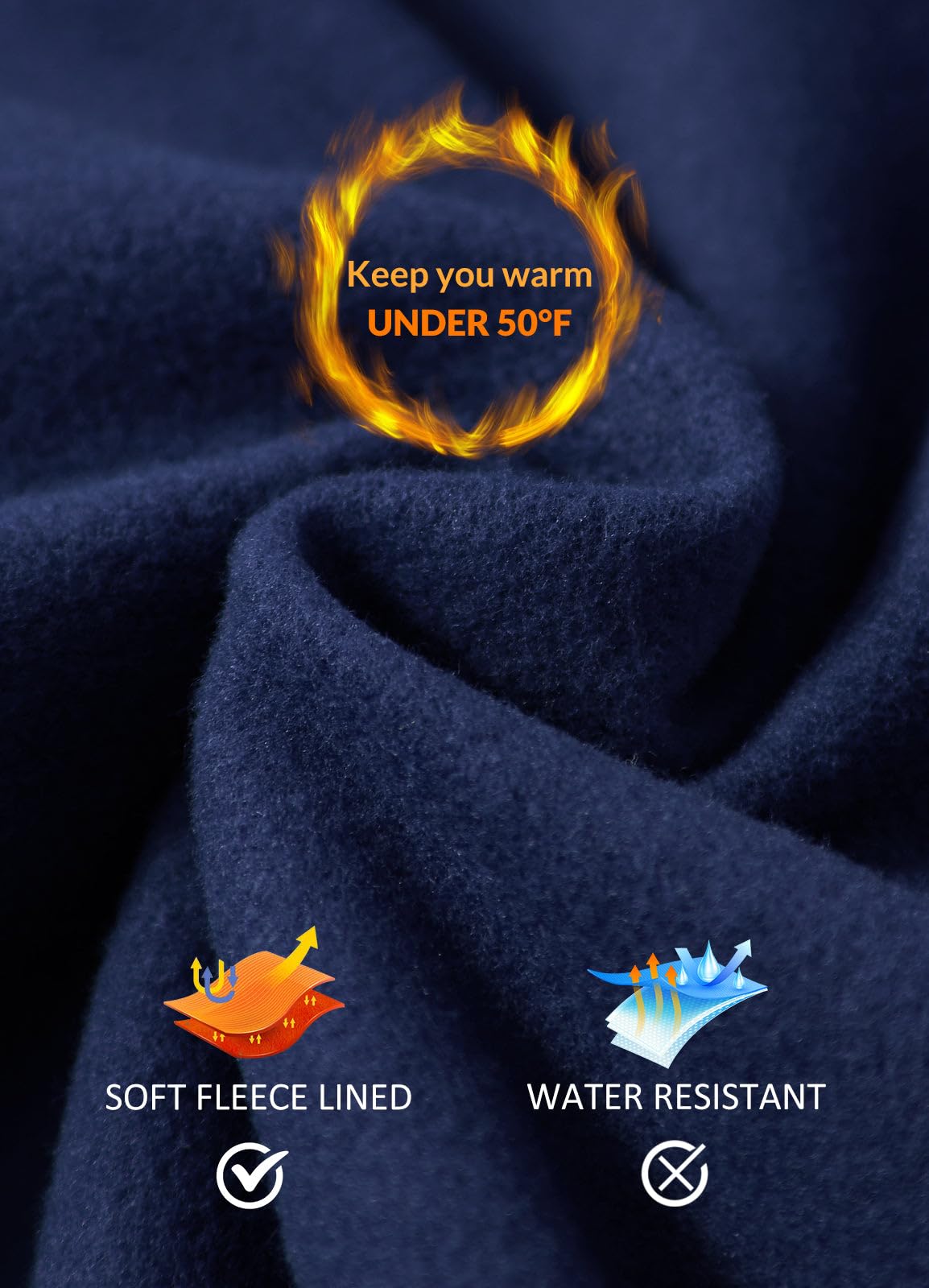 baleaf Winter Clothing for Women Leggings Fleece Lined Tights Thermal Warm Thick Yoga Pants Cold Weather Gear Dark Blue XXXL