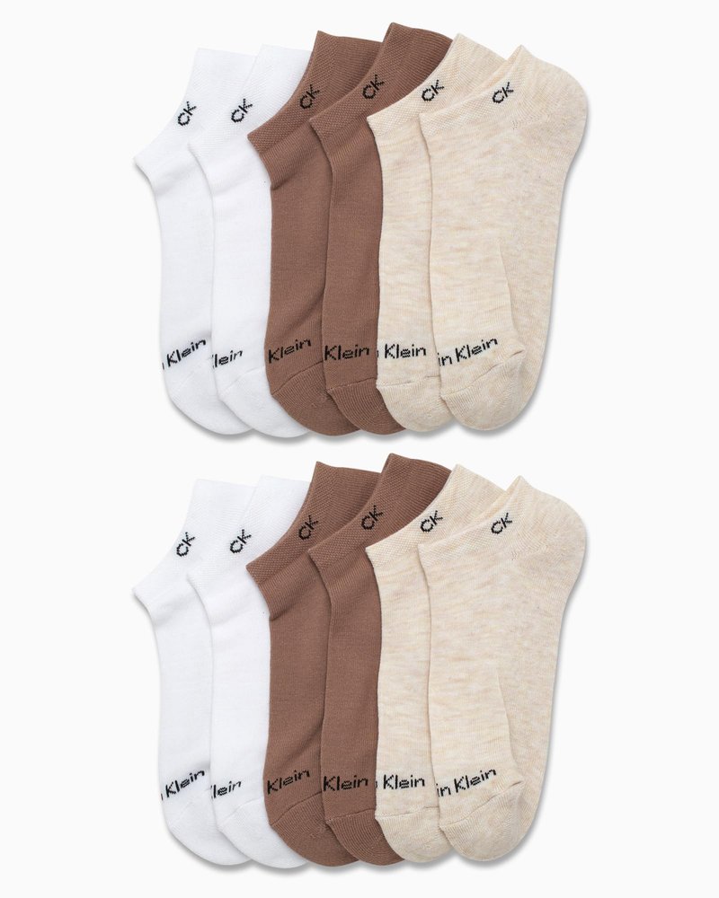 Calvin Klein Womens No Show Socks - 12 Pack Breathable Cushioned Athletic Performance Low Cut Running Socks for Women, Size 4-10, Neutral Assorted