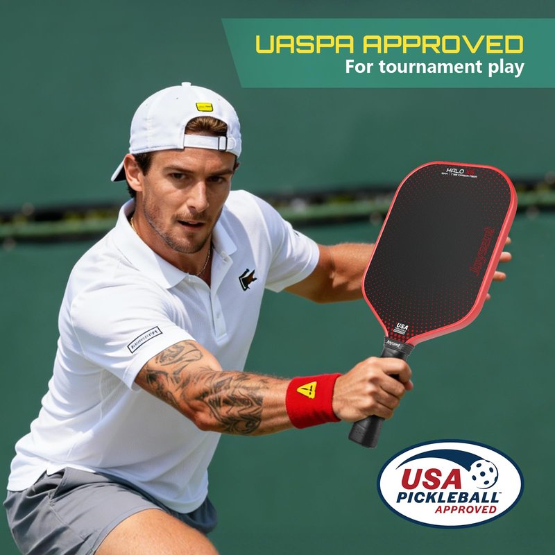 Joysent Pickleball Paddles Set, USAPA Approved T700 Carbon Fiber Pickleball Set with Beginner Pickleball Paddle, 16mm Core Power Pickleball Racket for Men Women Adults, Halo X5